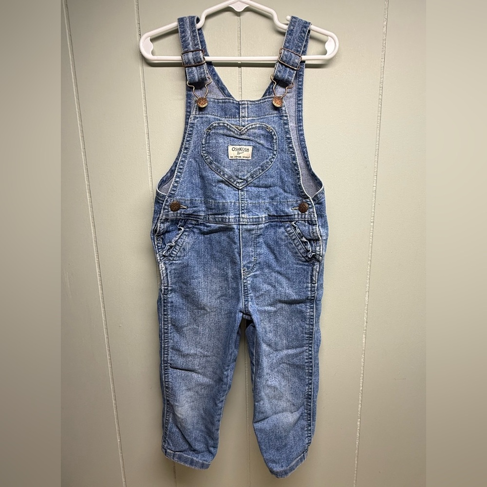 OshKosh B'gosh Light Blue Denim Heart Bib Overalls